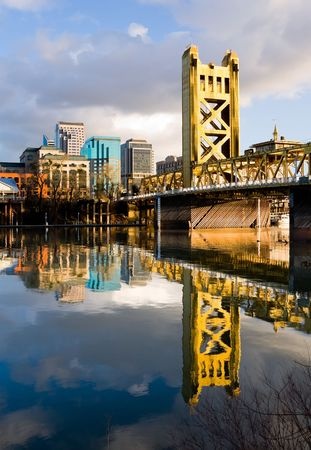 Sacramento skyline and Tower Bridge